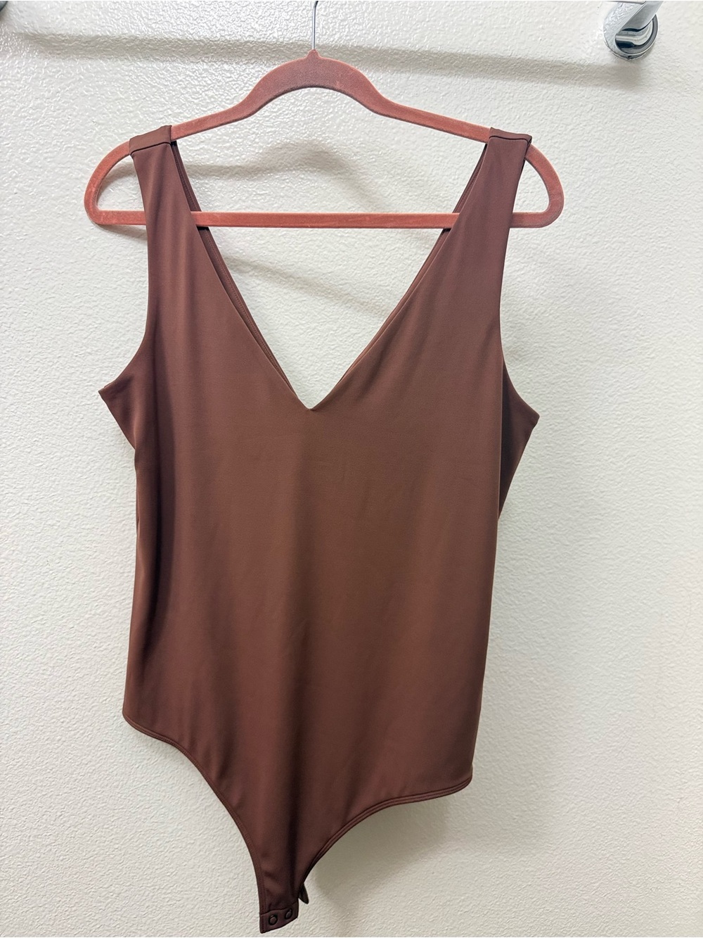 Express Brown V-Neck Bodysuit